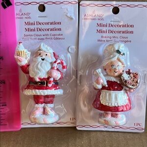 Ashland Holiday Mini Ornaments - Santa and Mrs. Claus in Red and White